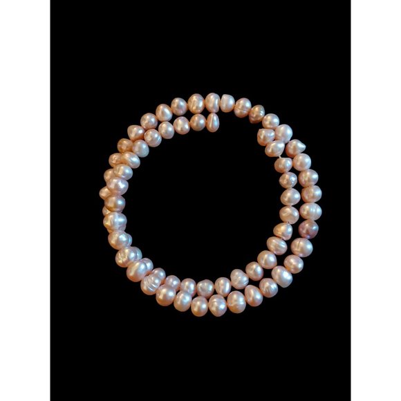 Natural Pink Pearl Wire Wrap OSFM Bracelet - Picture 5 of 5